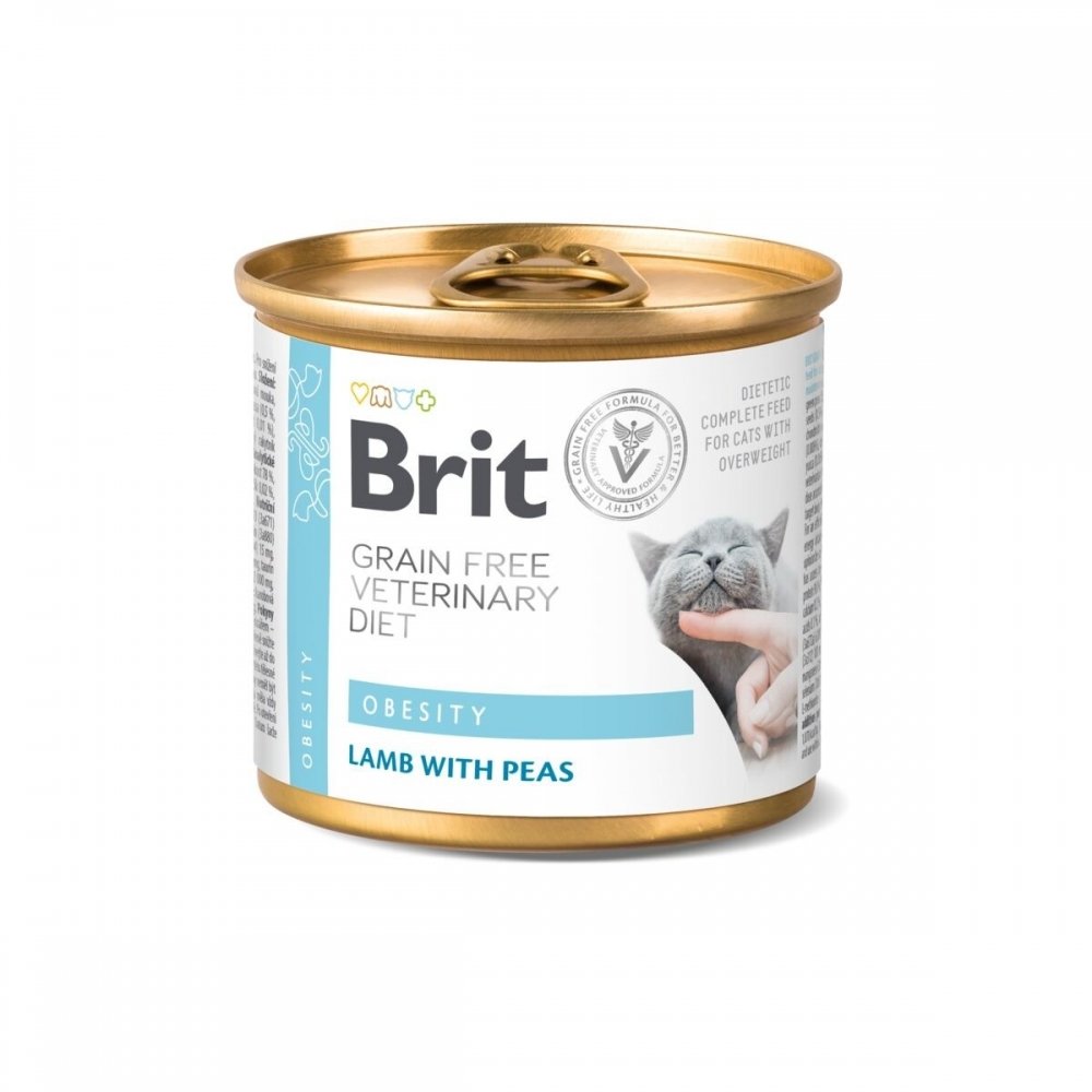 Brit Veterinary Diet Cat Obesity Grain Free Lamb & Pea 200 g
