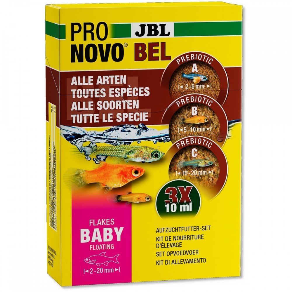 Produktfoto för JBL Pronovo Bel Baby Flakes Yngelfoder 3 x 10 ml