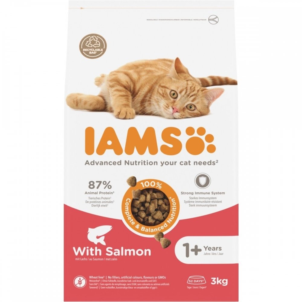 Produktfoto för Iams Cat Adult Salmon (3 kg)