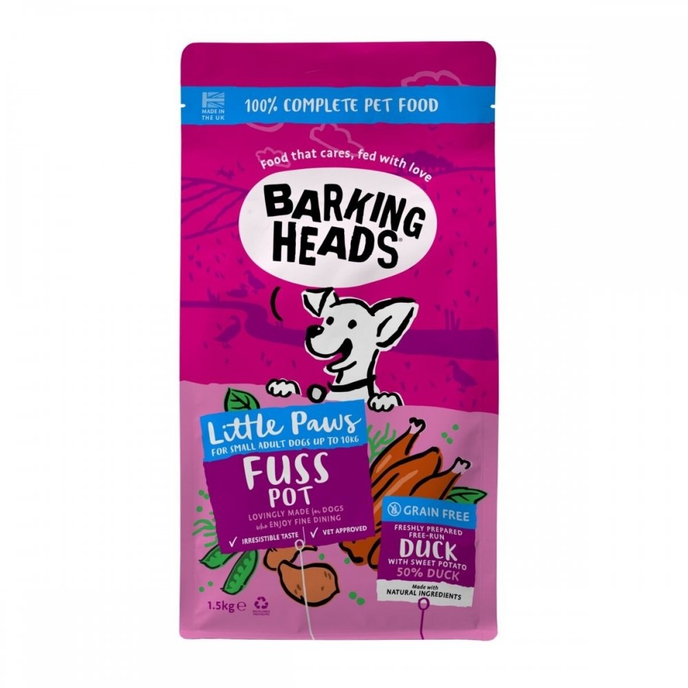 Barking Heads Small Breed Little Paws Fuss Pot Duck (1,5 kg)