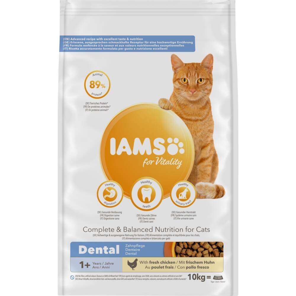 Iams for Vitality Cat Adult Dental Chicken (10 kg)
