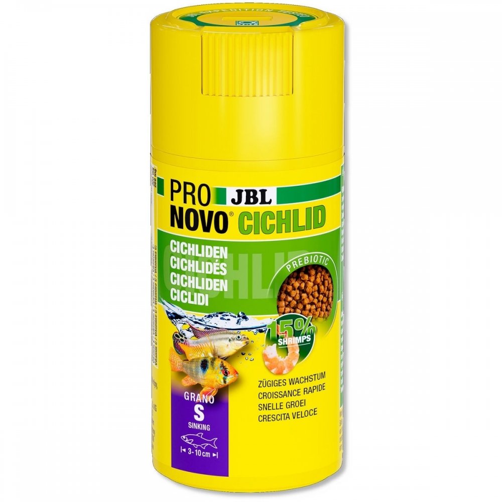 Produktfoto för JBL Pronovo Cichlid Grano S Fiskfoder 250 ml