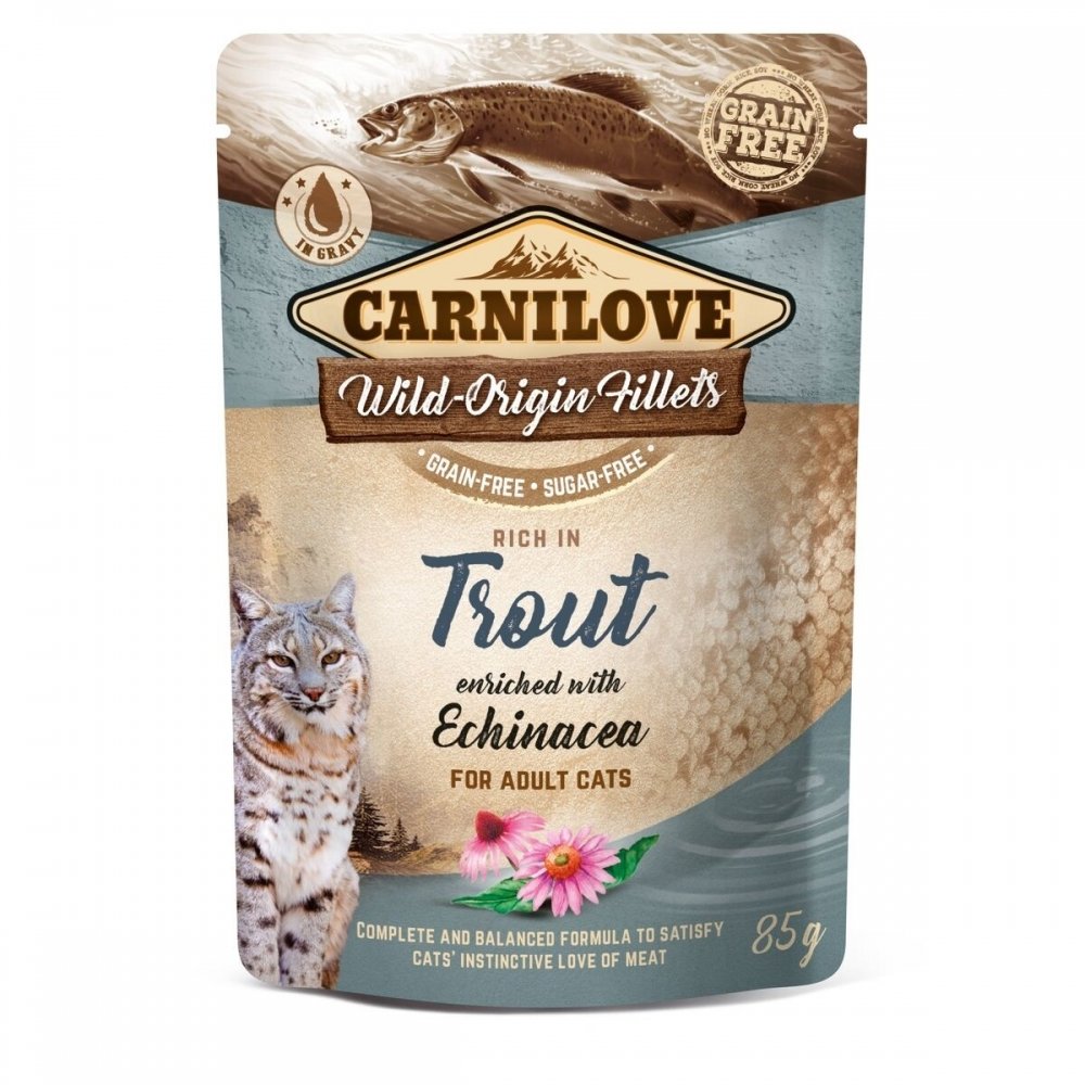 Produktfoto för Carnilove Cat Adult Trout & Echinacea 85 g