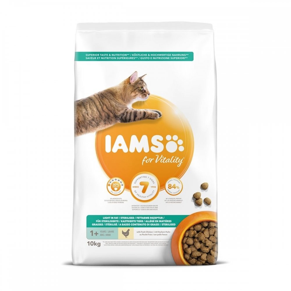 Iams for Vitality Cat Adult Sterilised Chicken (10 kg)