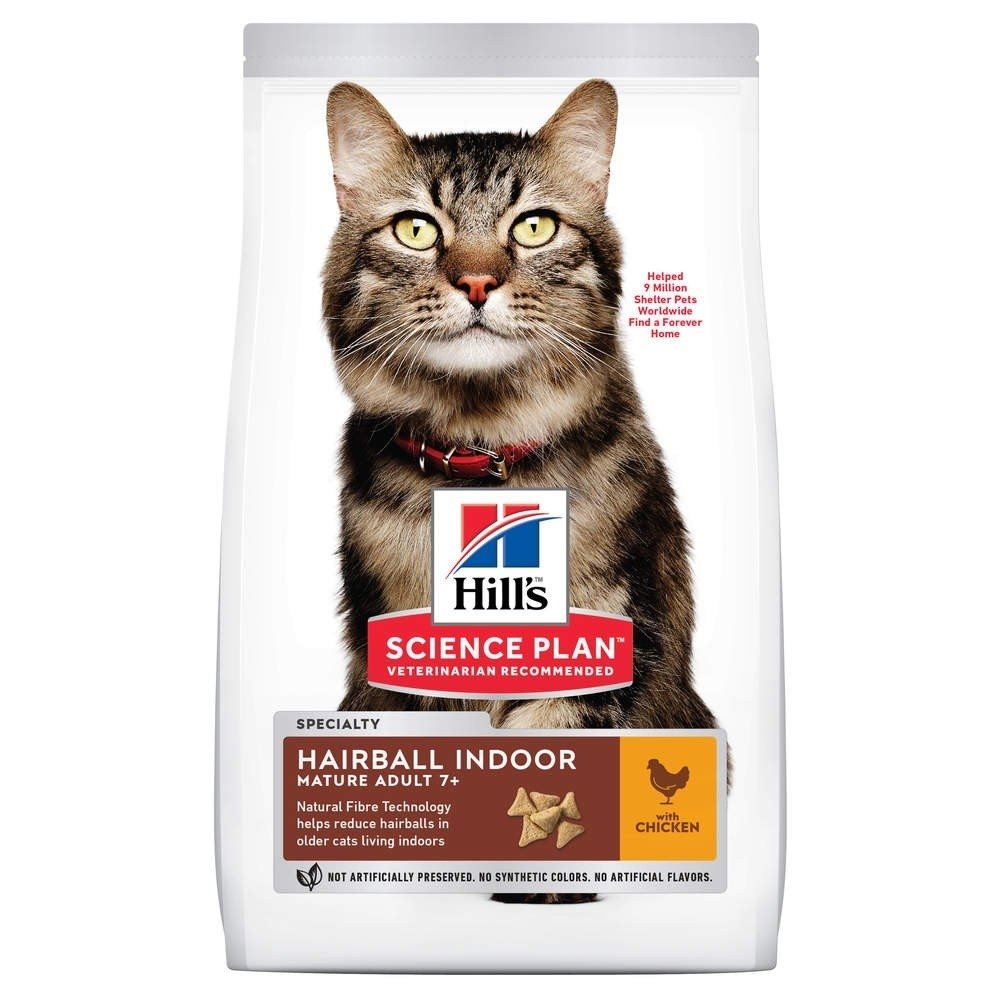 Hill's Science Plan Cat Mature Adult 7+ Hairball Indoor Chicken (15 kg)