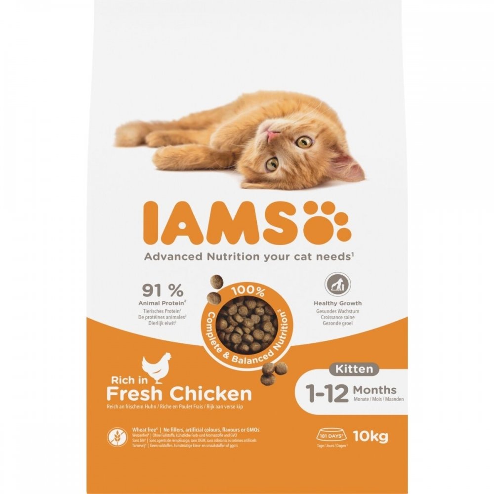 Produktfoto för Iams for Vitality Kitten Chicken (10 kg)