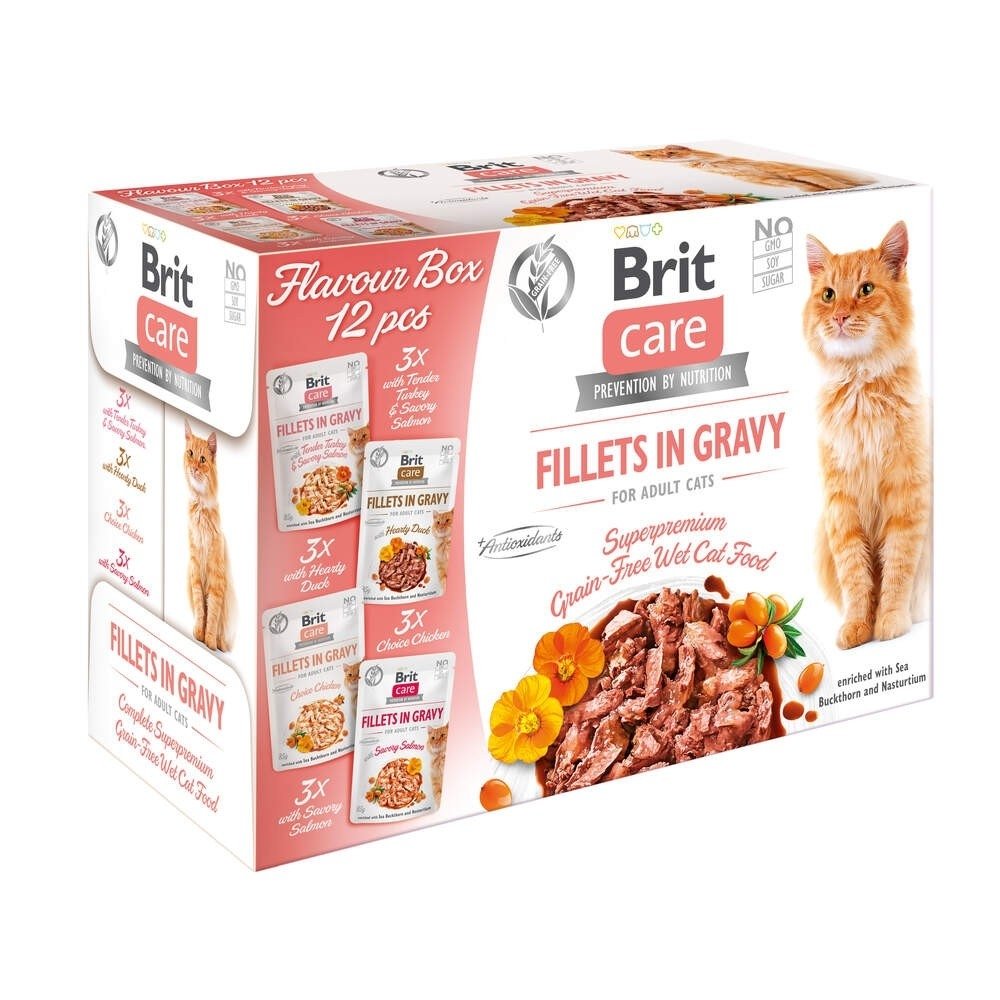 Produktfoto för Brit Care Cat Adult Bitar i Sås Multipack 12x85 g