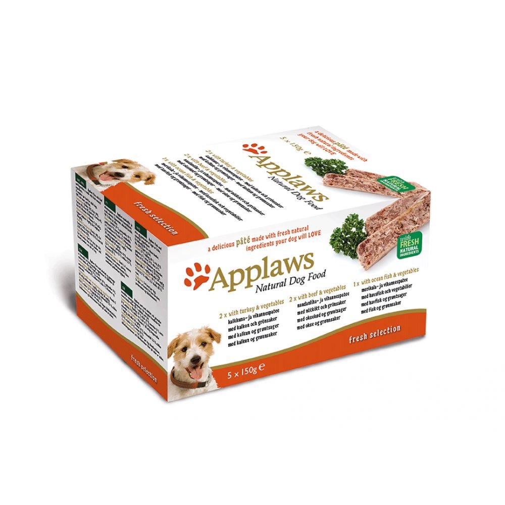 Applaws Dog Multipack Paté Kalkon Nötkött & Havsfisk 5×150 g