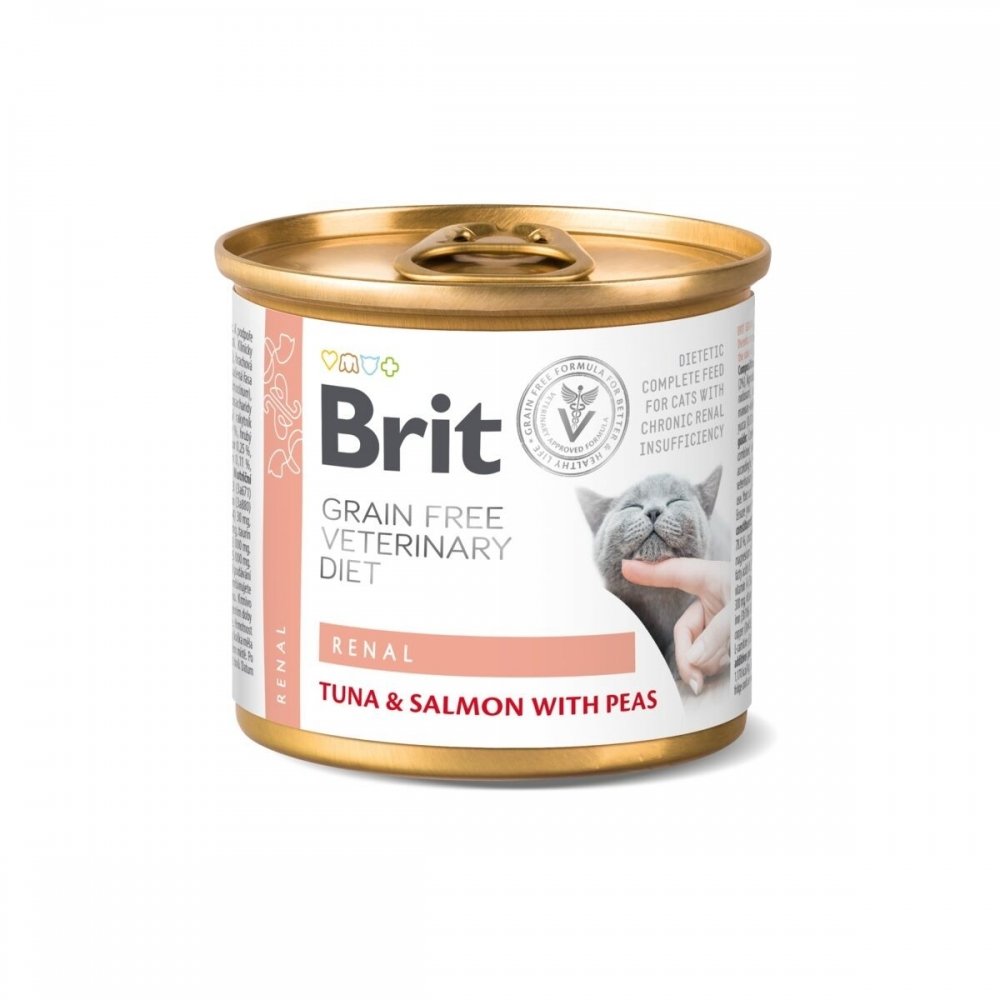 Brit Veterinary Diet Cat Renal Grain Free Tuna Salmon & Pea 200 g