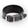 Feel Leather Basic Wide L&auml;derhalsband Svart