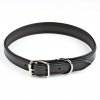 Feel Leather Vadderat Läderhalsband Svart