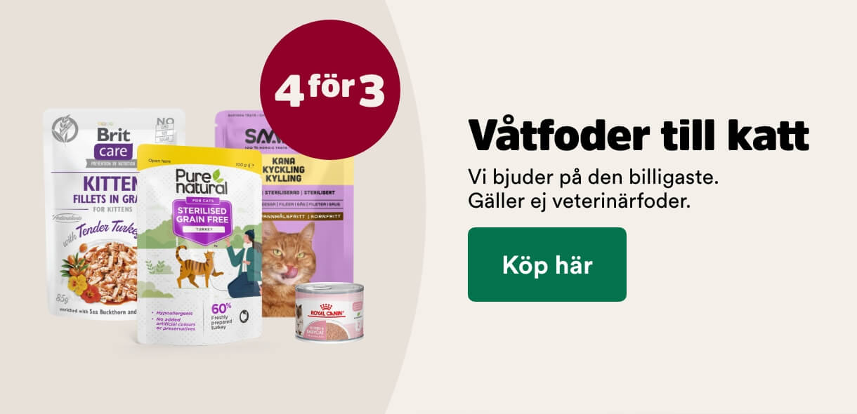 4 f&ouml;r 3 p&aring; v&aring;tfoder till katt - visa produkter