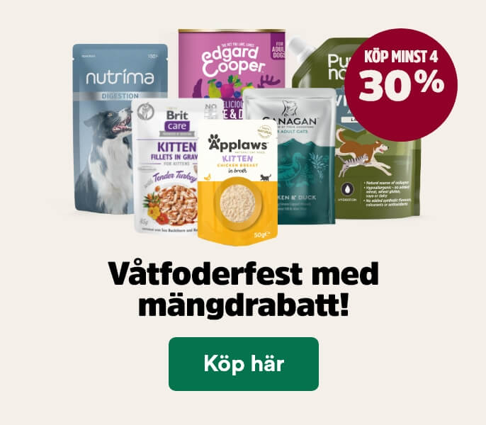V&aring;tfoderfest, 30% rabatt vid k&ouml;p av minst 4 st t o m 1/2 2026