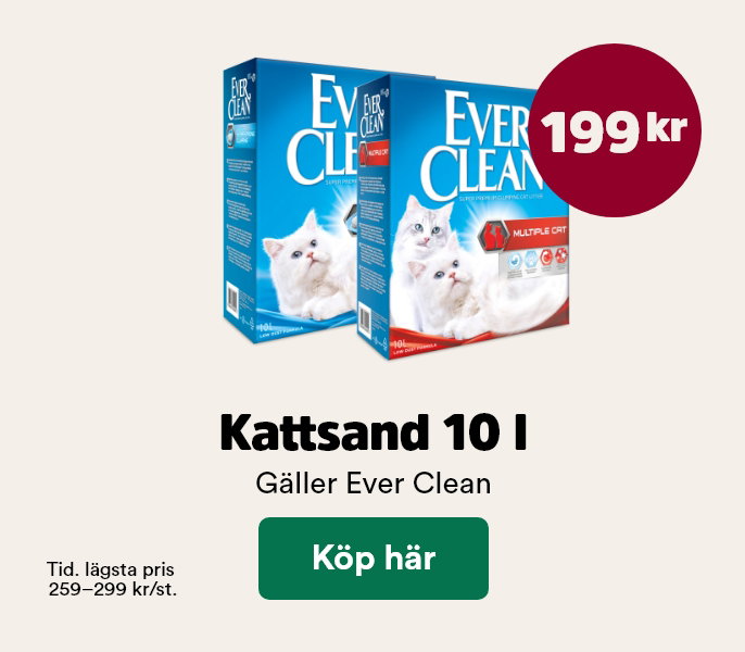 199 kr f&ouml;r Everclean kattsand 10 liter t o m 31 maj, k&ouml;p h&auml;r