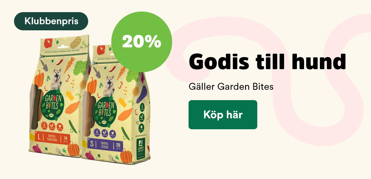 Arken Zoo Start Juli 2025 20% på Garden Bites hundgodis tuggben