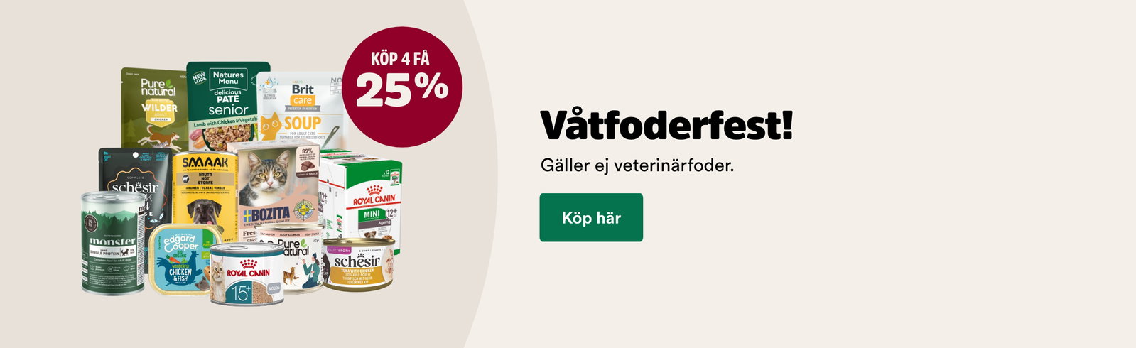 V&aring;tfoderfest med 25% rabatt vid k&ouml;p av minst 4, t o m 1 november, k&ouml;p h&auml;r