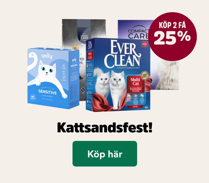 Kattsandsfest 25% rabatt vid k&ouml;p av minst 2 t o m 4/10 K&ouml;p h&auml;r
