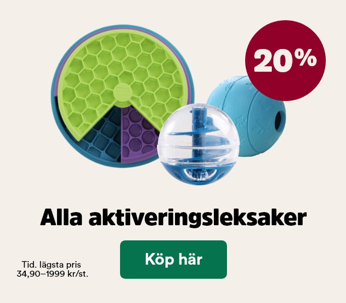 20% p&aring; aktiveringsleksaker till hund och katt t o m 31 maj, visa produkter