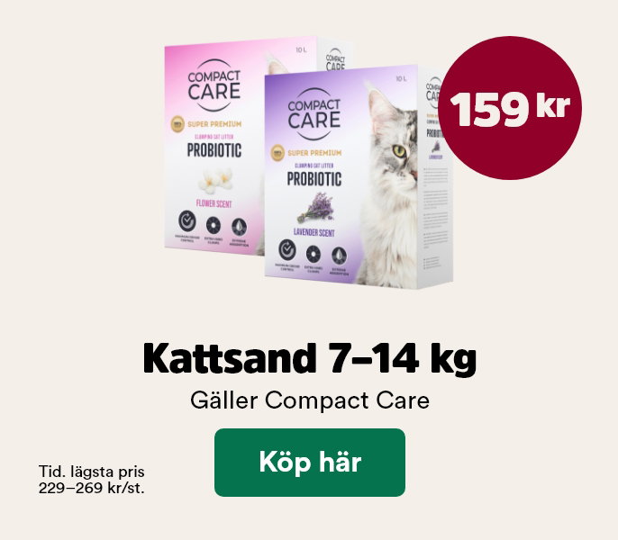 159 kr f&ouml;r Compact Care kattsand t o m 31 maj, visa produkter