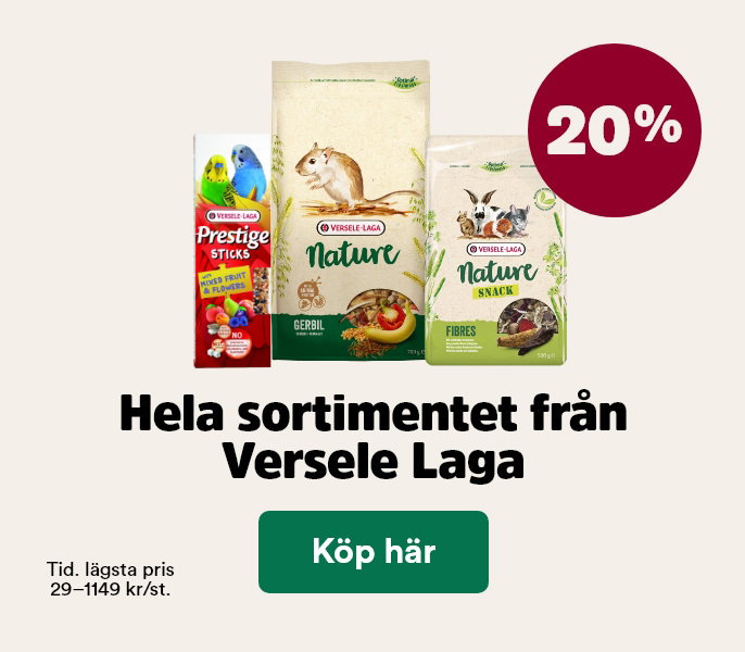 20% p&aring; Versele-Laga till sm&aring;djur t o m 28/6 - visa produkter