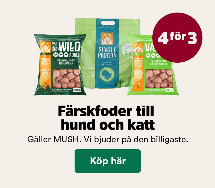 4 f&ouml;r 3 p&aring; MUSH f&auml;rskfoder till hund och katt t o m 2 augusti, k&ouml;p h&auml;r