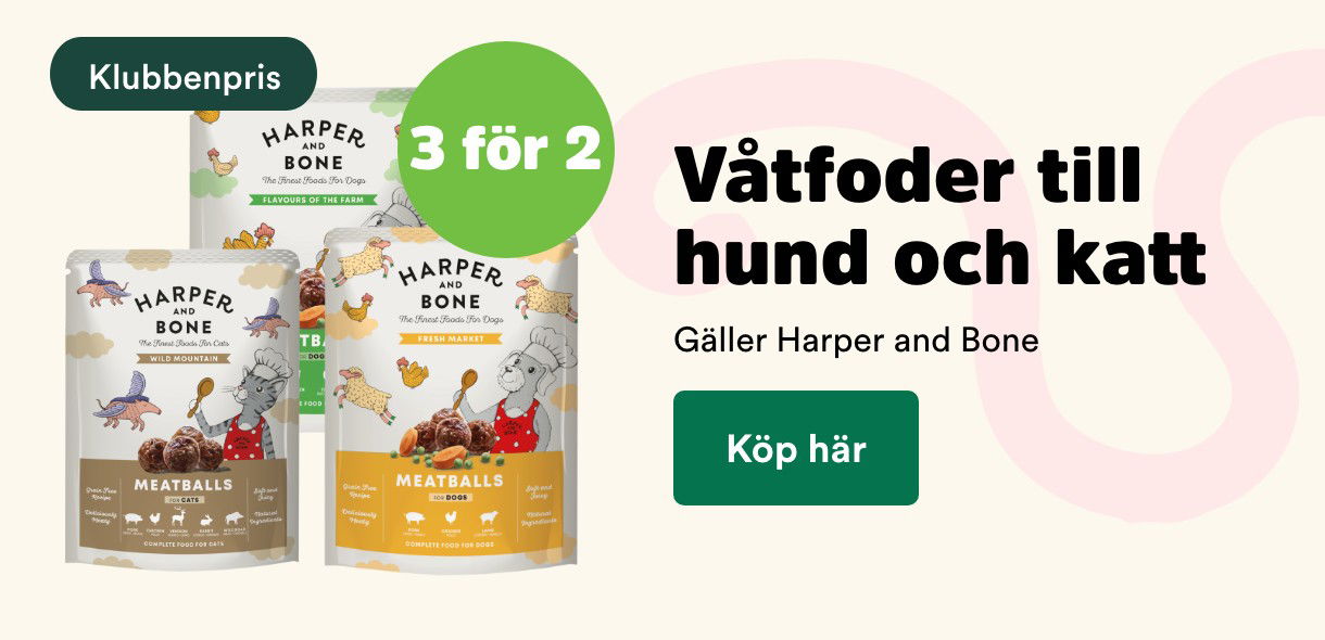 3 för 2 på Harper and Bone våtfoder till hund och katt, gäller Klubbenmedlemmar t o m 31/10