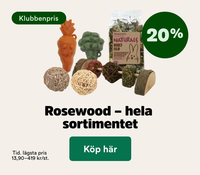 20% p&aring; Rosewood till sm&aring;djur f&ouml;r medlemmar t o m 4/10 - k&ouml;p h&auml;r