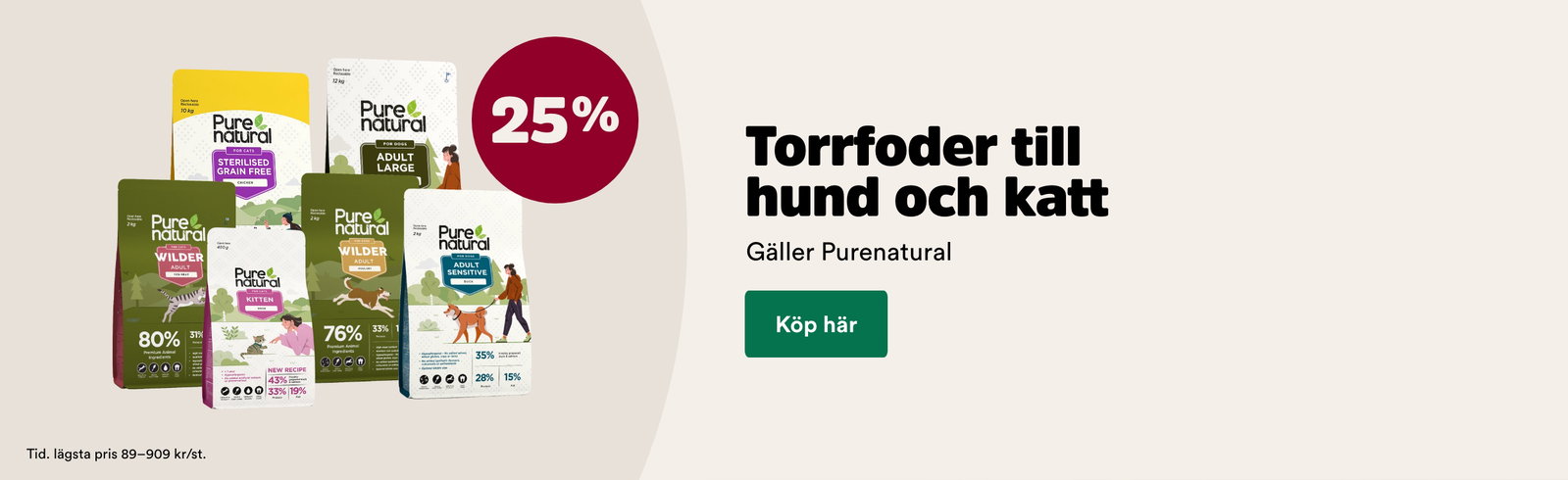 25% p&aring; Purenatural torrfoder till hund och katt t o m 1 november, k&ouml;p h&auml;r