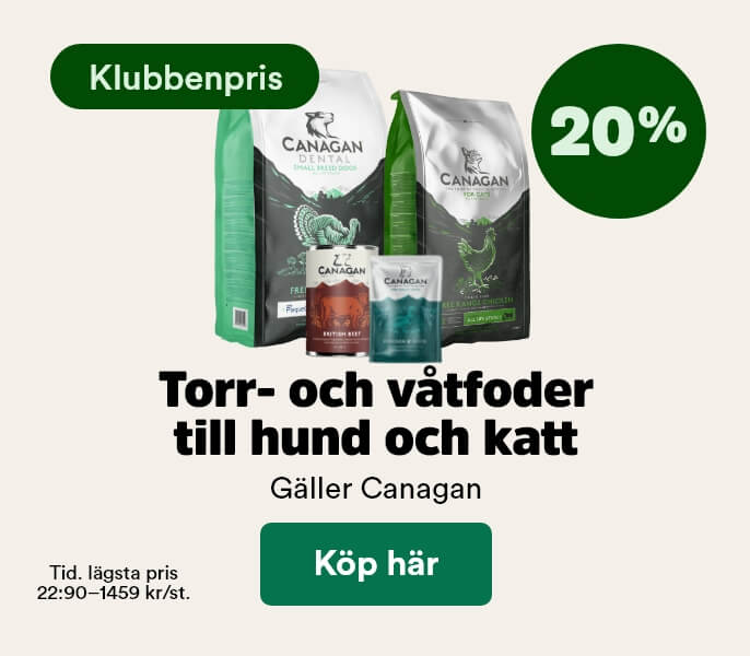 Klubbenpris: 20% p&aring; Canagan torrfoder och v&aring;tfoder till hund och katt t o m 3 maj, visa produkter