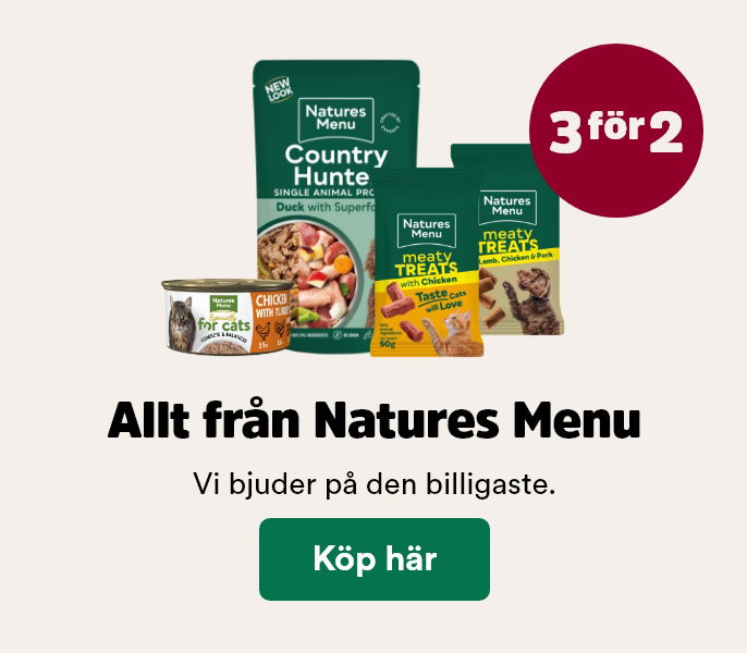 3 f&ouml;r 2 p&aring; Natures menu godis och v&aring;tfoder till hund och katt t o m 1/3 - k&ouml;p h&auml;r