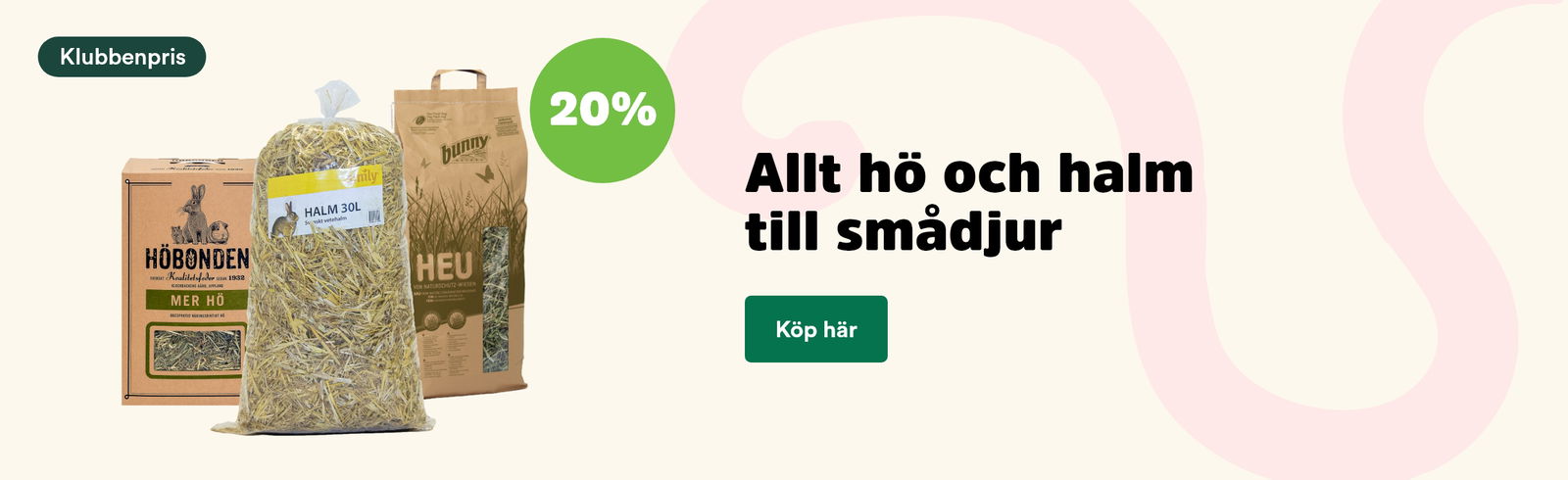 Arken Zoo smådjur Juli 2025 20% på hö och halm