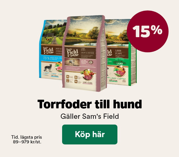 15% p&aring; Sams Field torrfoder till hund t o m 2 augusti, k&ouml;p h&auml;r