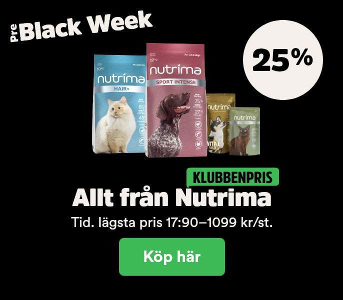 25% på Nutrima hela sortimentet för klubbenmedlemmar t o m 23/11. köp här