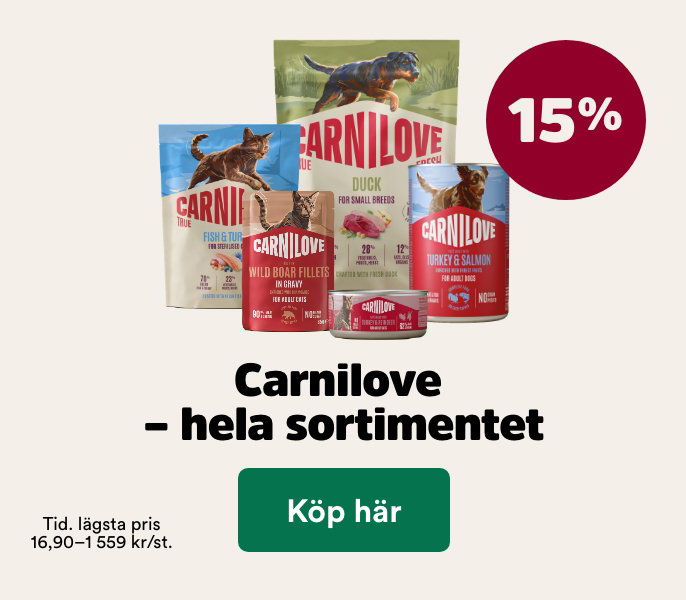 15% p&aring; Carnilove till hund och katt t o m 4/10 - k&ouml;p h&auml;r