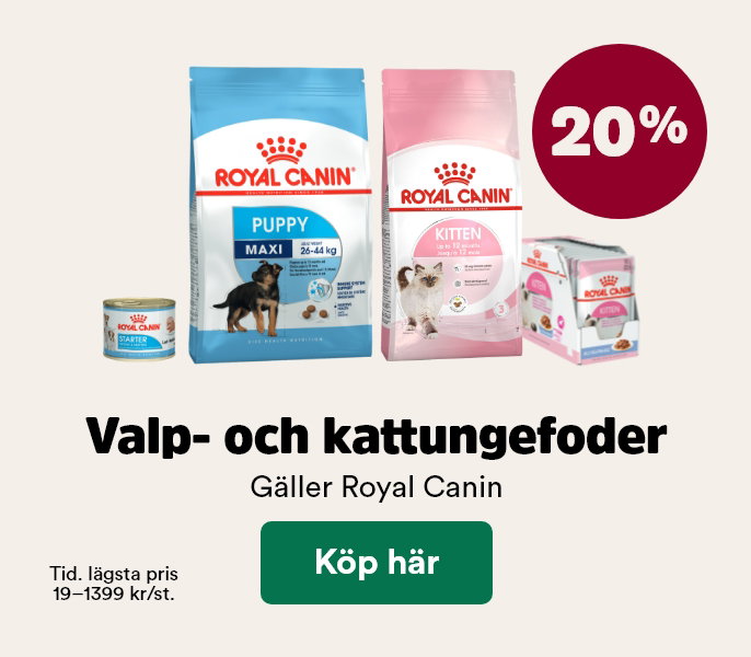 20% p&aring; Royal Canin foder till valp och kattunge t o m 31 maj, visa produkter