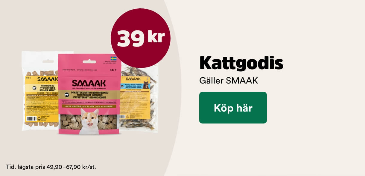 39 kr f&ouml;r SMAAK kattgodis, visa produkter