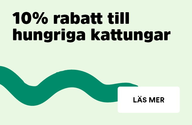 10% p&aring; foder f&ouml;r kattungar i Minitassar