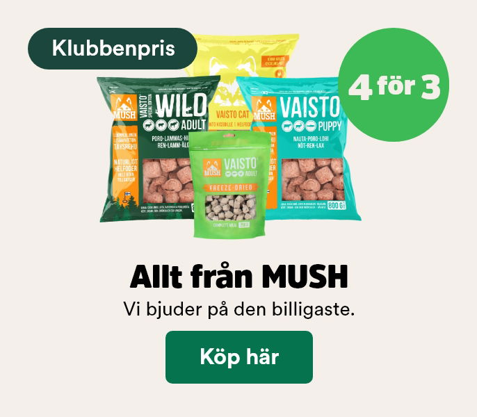 4 f&ouml;r 3 p&aring; MUSH f&auml;rskfoder f&ouml;r klubbenmedlemmar t o m 1/3 - k&ouml;p h&auml;r