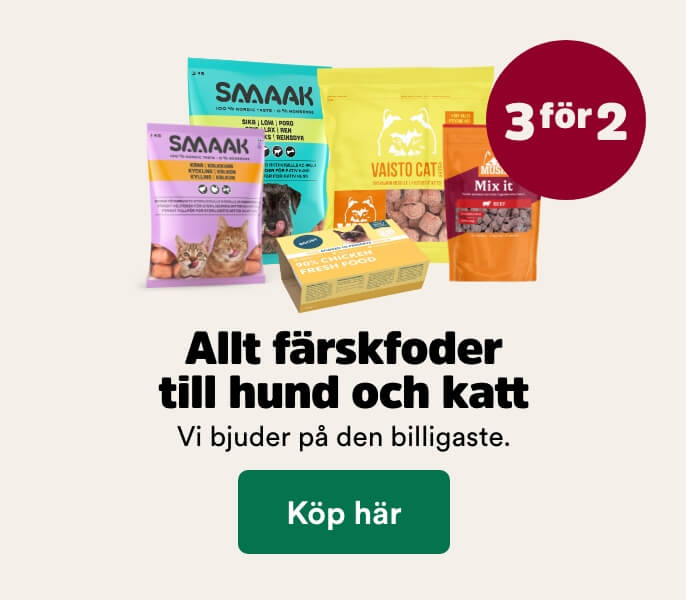 3 f&ouml;r 2 p&aring; f&auml;rskfoder hela sortimentet t o m 30/8 - k&ouml;p h&auml;r