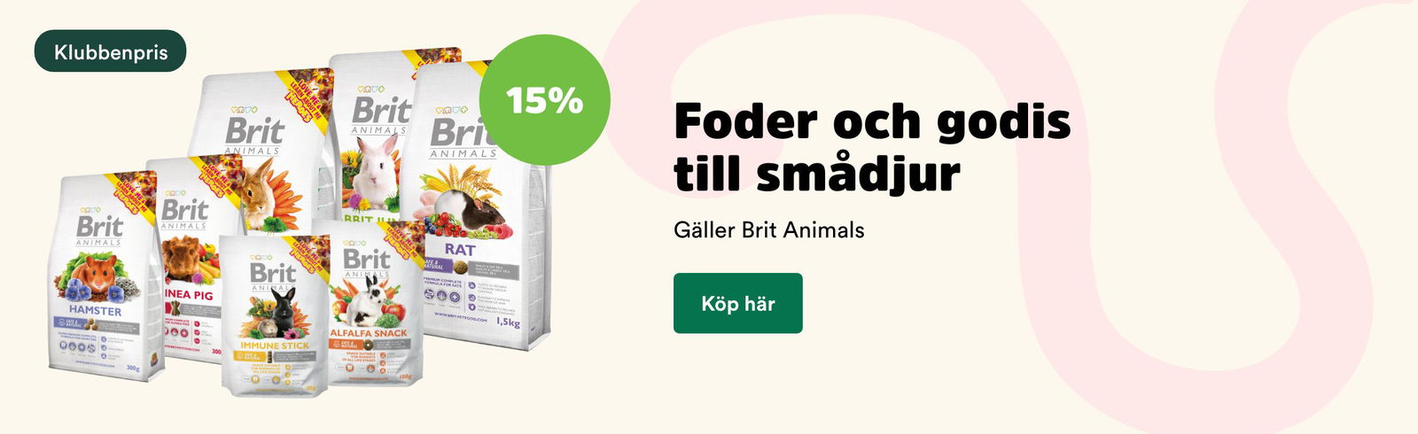 Arken Zoo Smådjur Mån kundkl 1/25 15% på Brit Animals