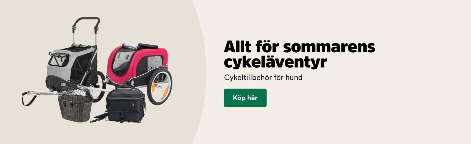 Allt f&ouml;r sommarens cykel&auml;ventyr - cykeltillbeh&ouml;r f&ouml;r hund och katt - k&ouml;p h&auml;r