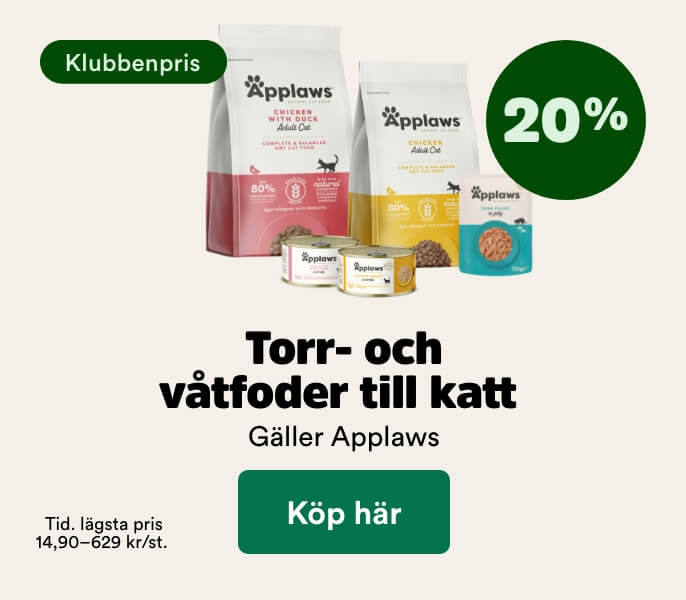20% p&aring; Applaws foder till katt f&ouml;r medlemmar t o m 30/8 - k&ouml;p h&auml;r