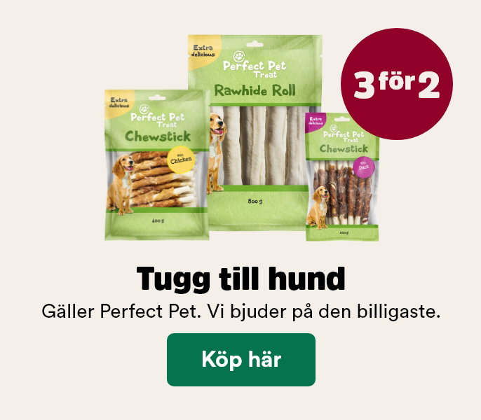 3 f&ouml;r 2 p&aring; Perfect Pet tuggben och hundgodis t o m 28/6 - visa produkter