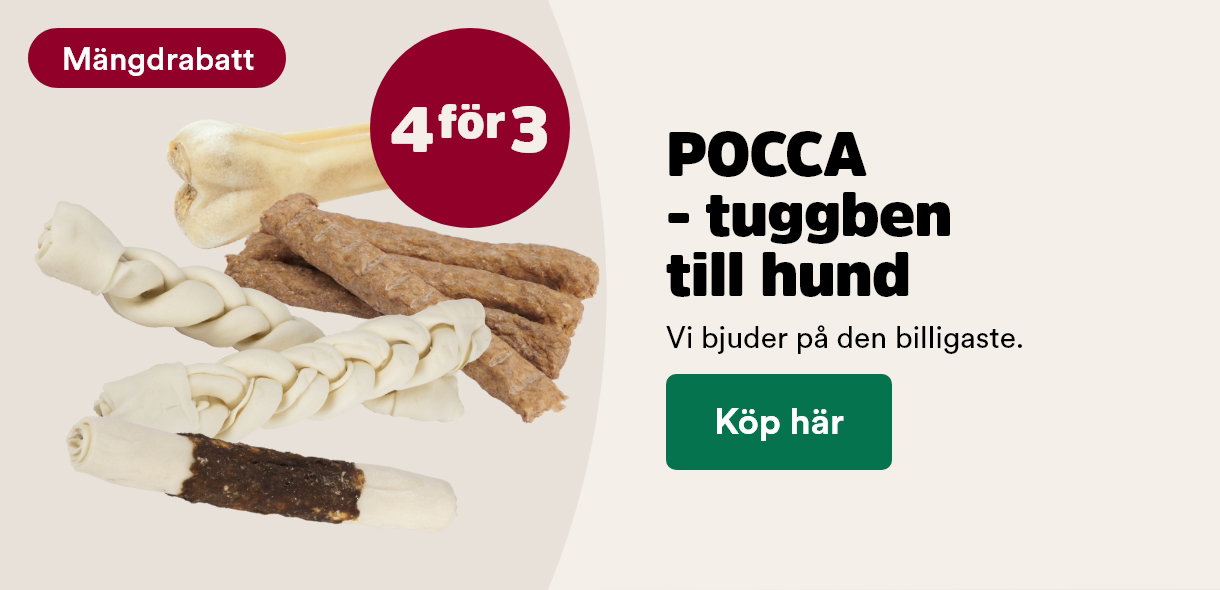M&auml;ngdrabatt p&aring; POCCA tuggben till hund - 4 f&ouml;r 3
