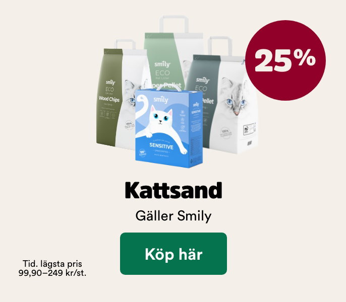 25% p&aring; Smily kattsand t o m 1 november, k&ouml;p h&auml;r