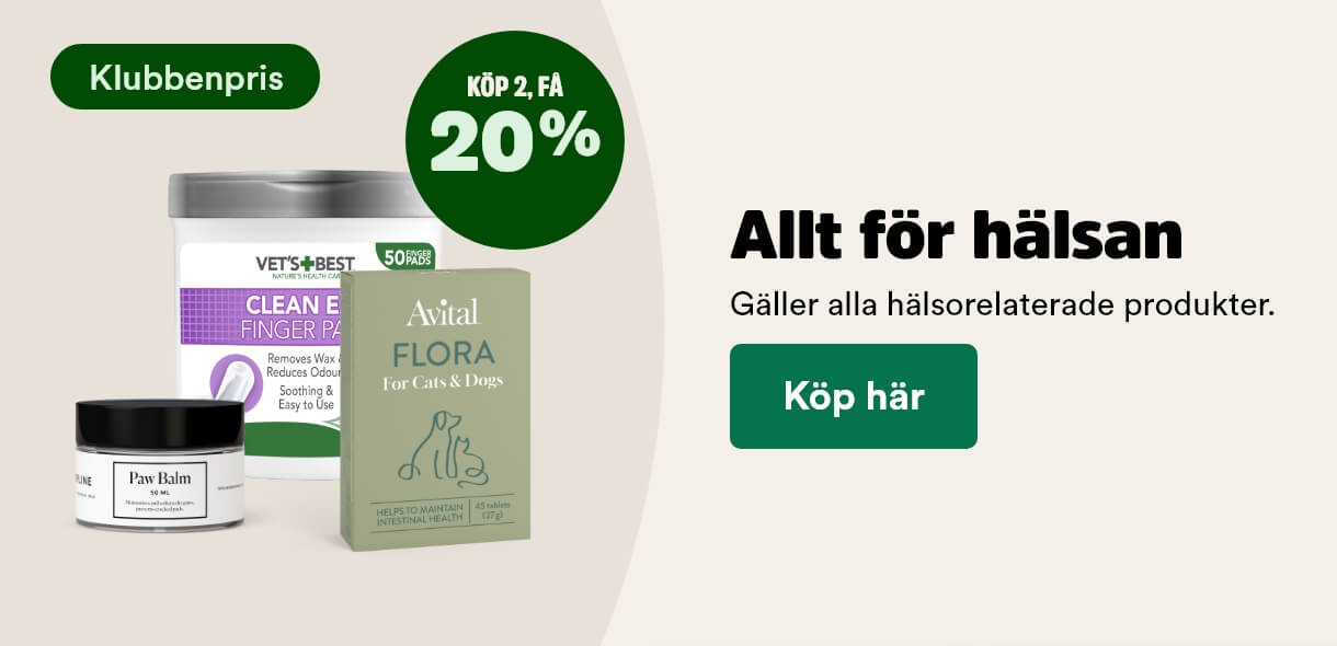 Klubbenpris: 20% p&aring; produkter f&ouml;r h&auml;lsa och v&auml;lm&aring;ende vid k&ouml;p av minst 2 t o m 3 maj, visa produkter