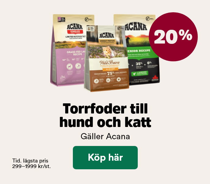 20% p&aring; Acana torrfoder till hund & katt t o m 1/3 - k&ouml;p h&auml;r