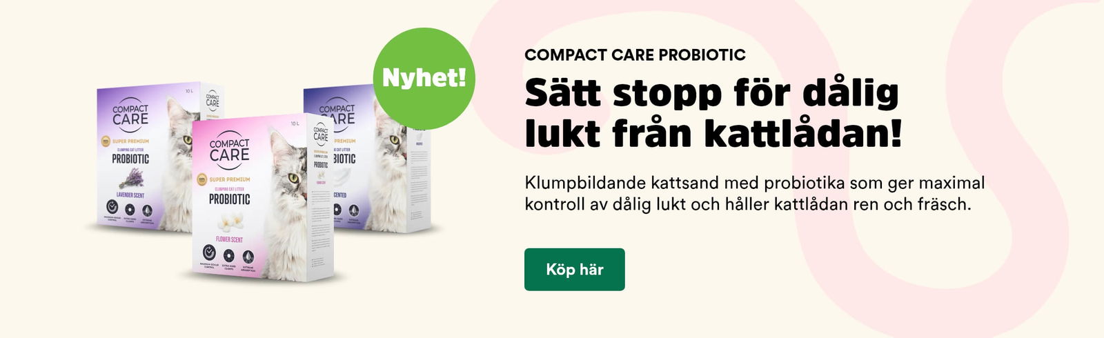 Arken Zoo Startsida Compact Care Probiotic kattsand