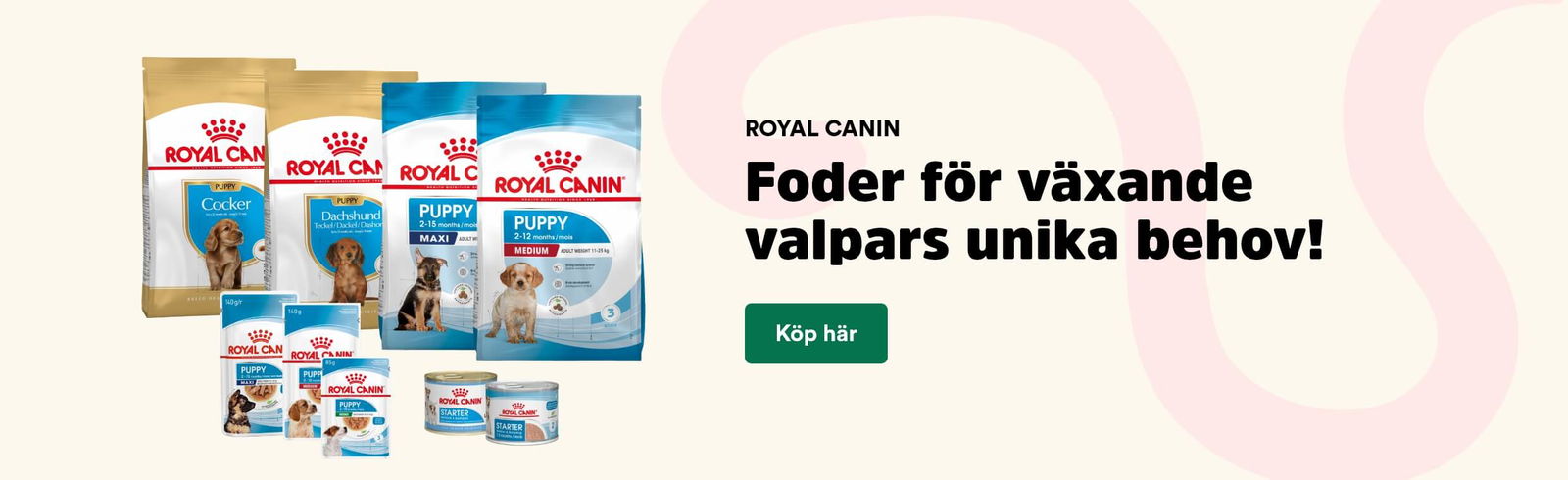 Foder f&ouml;r v&auml;xande valpars unika behov - till Royal Canin f&ouml;r hund