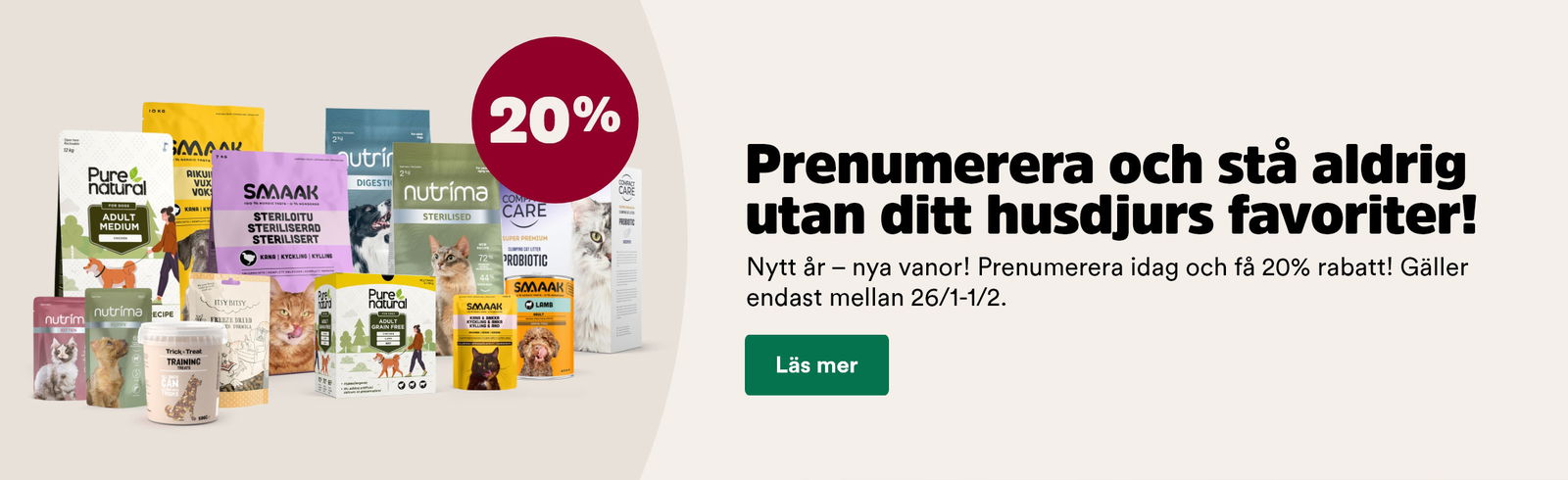 20% p&aring; f&ouml;rsta prenumerationsordern, g&auml;ller t o m 1/2. L&auml;s mer